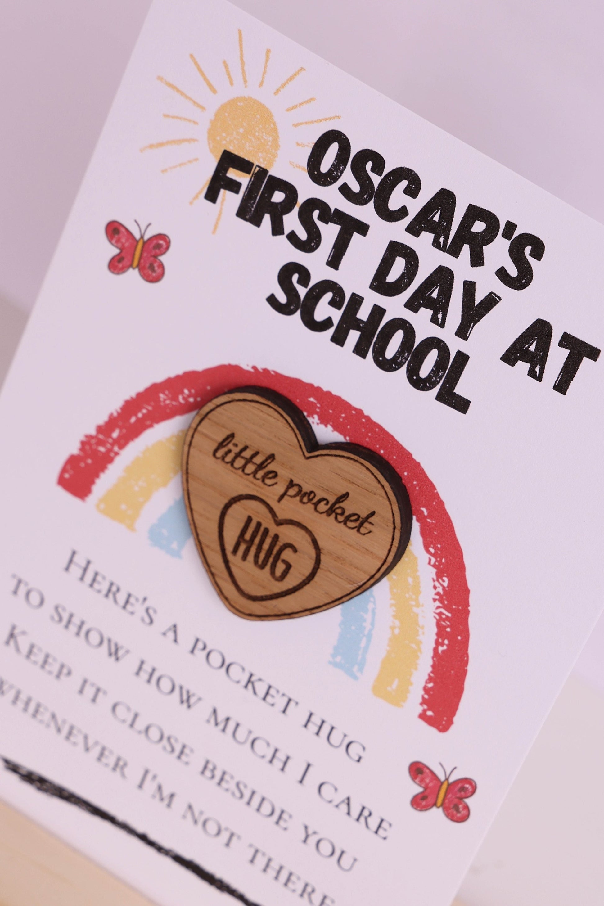 Personalised First Day At School Pocket Hug – CotswoldCreates